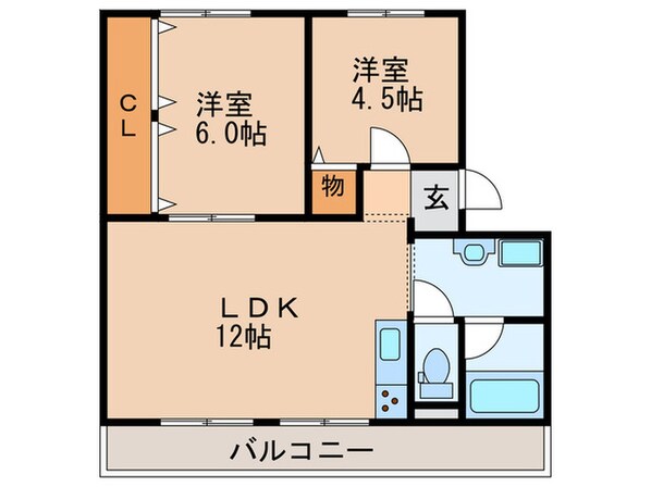 新北野第1コーポA棟（1114）の物件間取画像